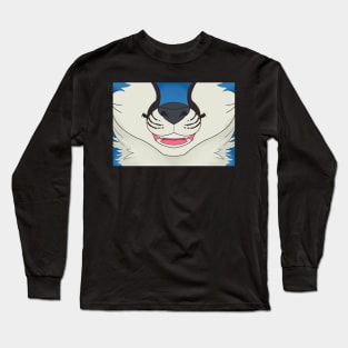 Blue Fox Face Long Sleeve T-Shirt